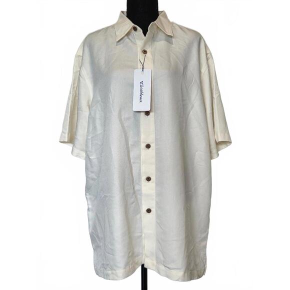 Caribbean Embroidered Shirt Polly Wants A Cocktail - NWT - Picture 2 of 3